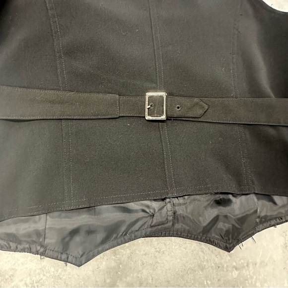 Sandro Sportswear Black Vest Women's M 3 Buttons Collared Western Back Buckle - Picture 7 of 9